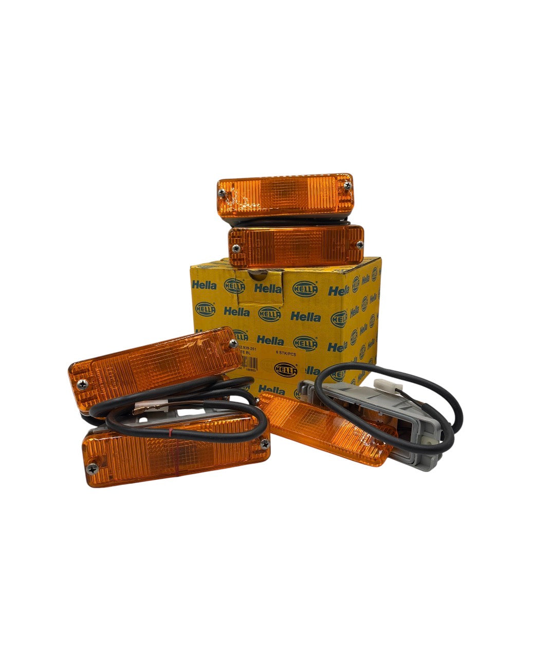 Sidomarkeringslyktor Hella – Orange (set)