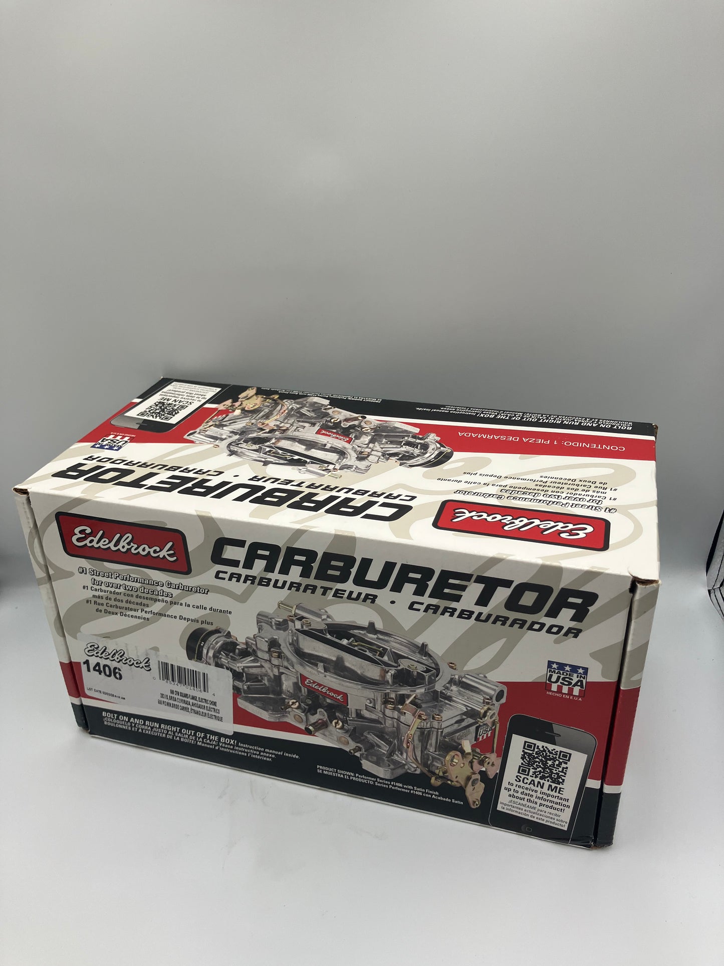 Edelbrock förgasare - 600 cfm. Elektrisk choke. Performer. Satin finish (1406)