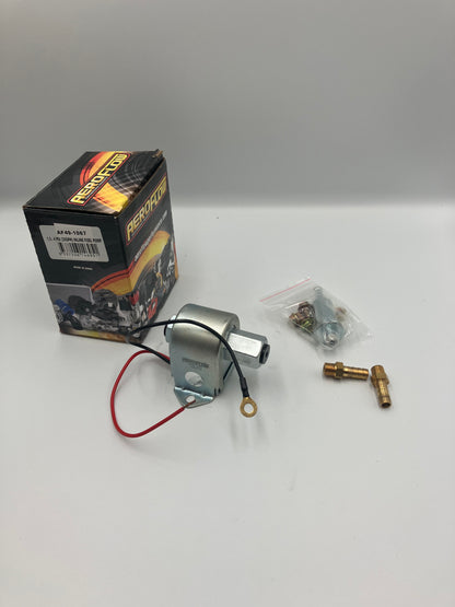 Elektrisk bränslepump Aeroflow Lågtrycks In-Line (Facet) förgasar bränslepump - 1,5-4 Psi 25 GPH (491067)