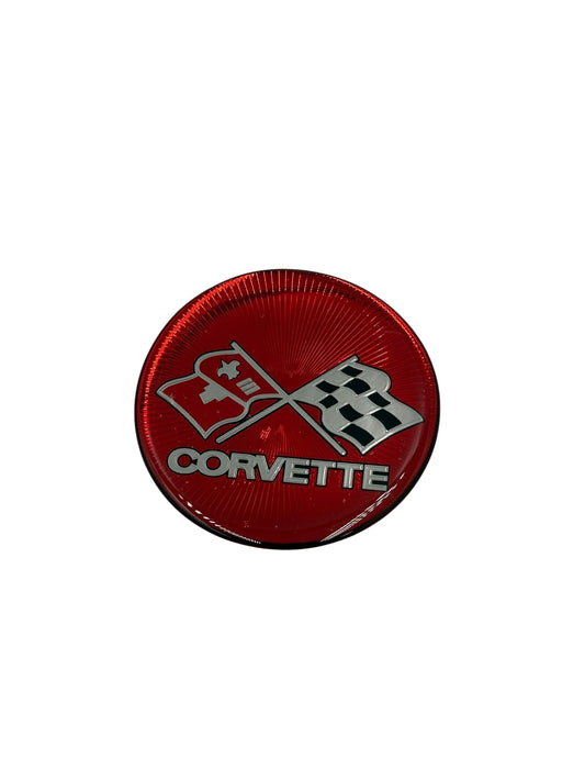 Corvette Emblem Röd Rund