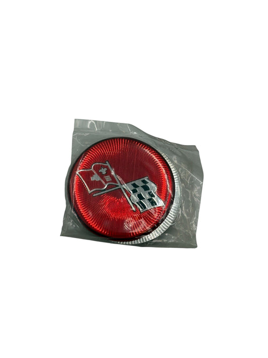 Corvette Emblem Röd Kromkant